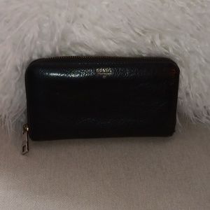 Fossil black leather wallet